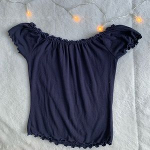 Blue off the shoulder top